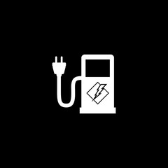 City charge station icon isolated on dark background