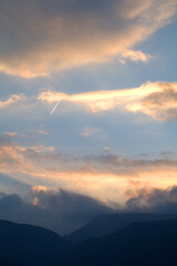 Wall Mural - sunset over the mountains,nature, cloud, landscape,evening,sunlight, beauty, dusk, light, cloudscape,