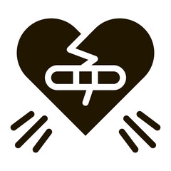 Poster - Glued Heart Icon Vector Glyph Illustration