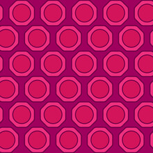 Seamless Pattern Pink Circles And Octagons Minimal Vector Concept