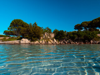  Lu Impostu Beach on Sardinia Island. beach of sardinia. clear water of the Sardinian sea