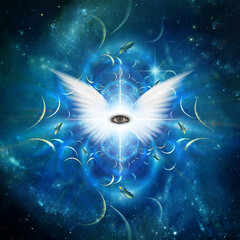 Wall Mural - Winged eye of God