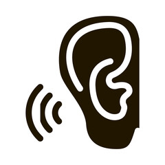 Sticker - Hears Sound Icon Vector Glyph Illustration