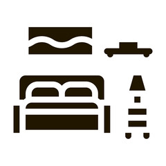 Sticker - Bedroom Icon Vector Glyph Illustration