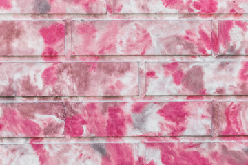  Modern brick wall with abstract white and pink pattern paint texture background