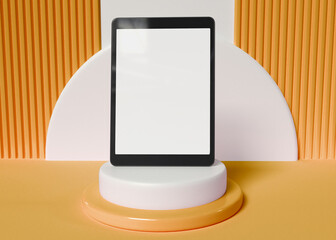 3D Illustration. Digital tablet with blank screen.