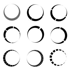 Aufkleber - Dashed lines spiral, swirls, and twirls. Concentric, and circular volute, helix vector element