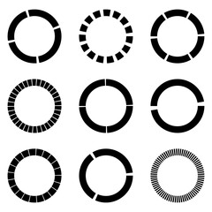 Aufkleber - Dashed lines spiral, swirls, and twirls. Concentric, and circular volute, helix vector element