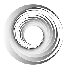 Aufkleber - Cyclical circle, helix, volute element. Concentric shape with rotation, centrifuge, gyration effect. Twist, swirl vector illustration