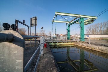 Wall Mural - drawbridge along the river