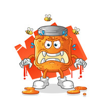Honey Jam Monster Vector. Cartoon Character