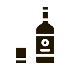 Poster - Sake Bottle Cup Icon Vector Glyph Illustration