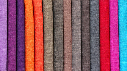 Colorful background, A stack of colorful fabric.