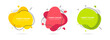 3 Modern liquid irregular amoeba blob shape abstract elements graphic flat style design fluid vector illustration set