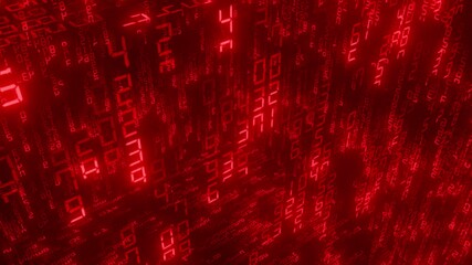 Wall Mural - omputer digital cyberspace or futuristic matrix model. seamless stream of looped digital code.