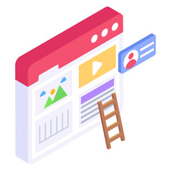 Wall Mural - 
Website mockup isometric style icon 

