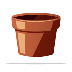 Wall Mural - Clay plant pot vector isolated illustration