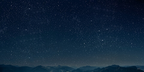 Wall Mural - mountain. backgrounds night sky with stars and moon and clouds.