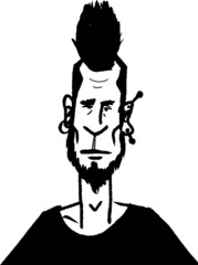 Wall Mural - vector illustration of punk guy isolated. portrait