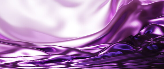 3d render of purple and pink cloth. iridescent holographic foil. abstract art fashion background.