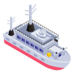 Wall Mural - 
Icon of warship in modern isometric design 

