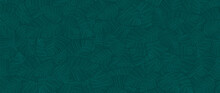 Tropical Leaf Wallpaper, Luxury Nature Leaves Pattern Design, Golden Banana Leaf Line Arts, Hand Drawn Outline Design For Fabric , Print, Cover, Banner And Invitation, Vector Illustration.