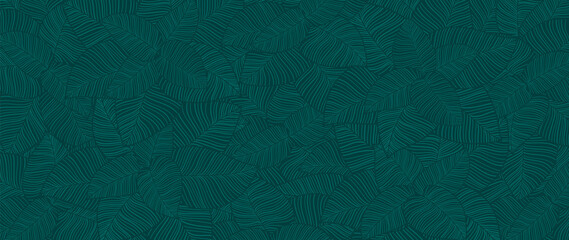 Tropical leaf Wallpaper, Luxury nature leaves pattern design, Golden banana leaf line arts, Hand drawn outline design for fabric , print, cover, banner and invitation, Vector illustration.