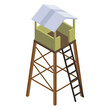 
A watchtower icon in isometric design 


