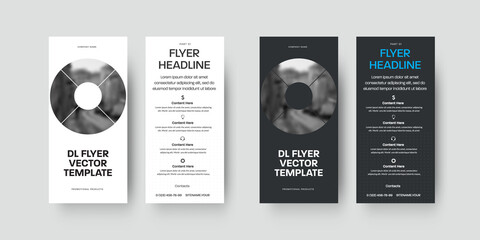 Canvas Print - set of vector dl flyers template with design and circles