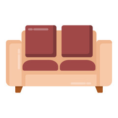 Canvas Print - 
Modern furniture, lounge sofa flat vector 

