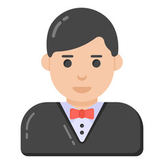 Poster - 
Hotel manager person, flat icon design

