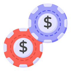 Wall Mural - 

Icon of casino chips in flat design 


