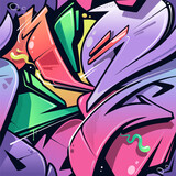 Fototapeta Fototapety dla młodzieży do pokoju - Wild Style Graffiti Seamless Pattern