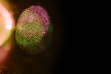 Aufkleber - Close up beautiful abstract colored fingerprint on  background texture for design. Macro photography view.
