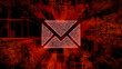 © RocknRoller Studios - Email Technology Concept with Envelope symbol against a Futuristic, Orange Digital Grid background. Network Tech Wallpaper. 3D Render