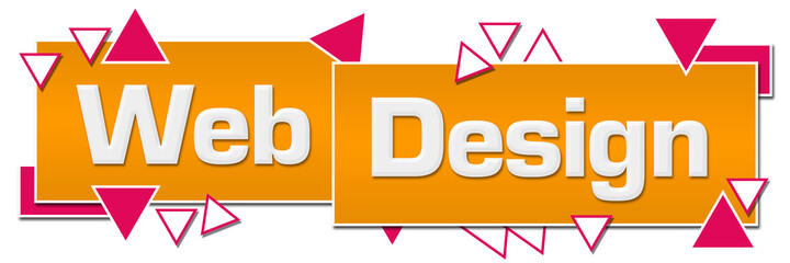 Web Design Yellow Pink Horizontal Squares Triangles 