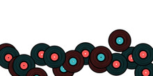 Vinyl Records Vector Musical Background.