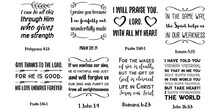 Set Of Bible Verses. Christian Quotes And Scripture Sayings 
