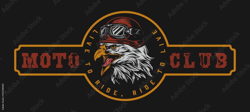 Motorcycle club vintage colorful logo Stock Vector | Adobe Stock