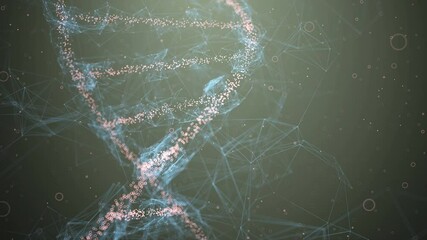 Poster - Biotechnology and molecular genetic engineering. 3D rendering of science and molecular technology.