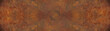 Grunge rusty orange brown metal corten steel stone background texture banner panorama	