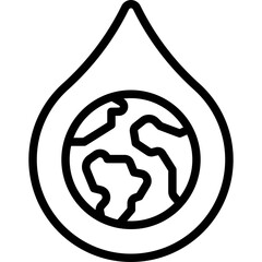 Wall Mural - Earth in Water drop icon, Earth Day related vector