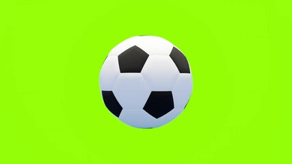 Wall Mural - A Soccer ball spinning on green screen., Sport news background., 4k animation