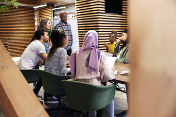 Poster - Group of diverse businesspeople having an office meeting