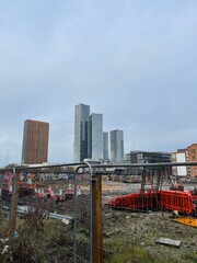 Poster - City view with modern buildings and landmarks. Taken in Manchester England. 