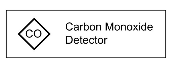 Wall Mural - Carbon monoxide detector blueprint symbol. Clipart image isolated on white background