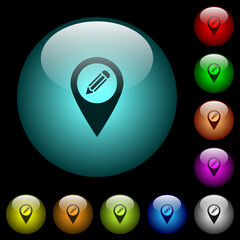 Sticker - Edit GPS map location icons in color illuminated glass buttons