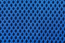 Close Up Shot Of Blue Mesh Fabric Textile Texture
