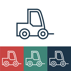 Wall Mural - Linear vector icon with forklift