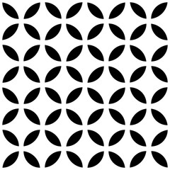 Poster - Abstract Rounded Shapes. Black Vector Pattern.